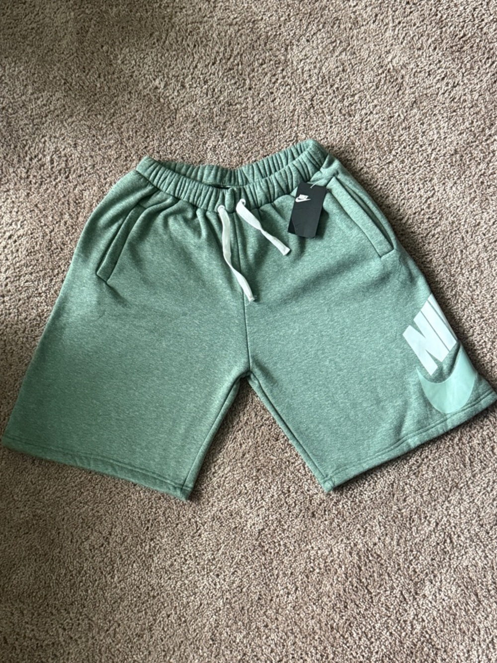 NWT Nike Men's Sage Green Athletic Fleece Shorts